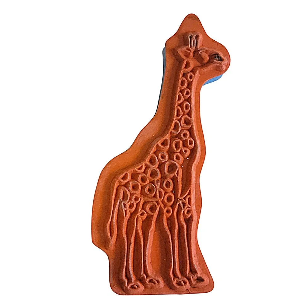 VTG Zoo Animal Rubber Stamp Set 8 Pc Foam Zebra Giraffe‎ Elephant Lion Gorilla